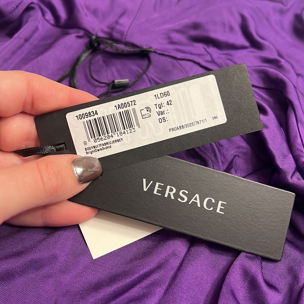 NWT Versace Jersey wet effect draped body w/ hood - Picture 4 of 9